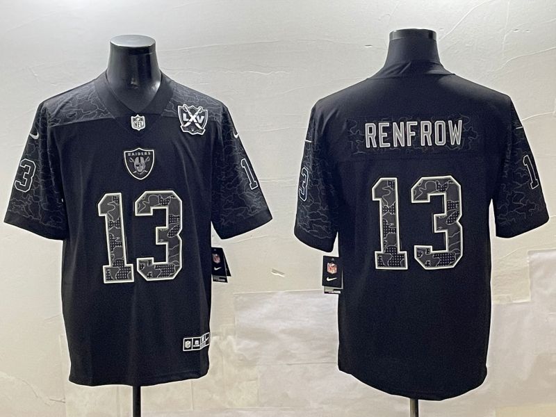 Men Oakland Raiders #13 Renfrow 2025 Nike Black RFLCTV Limited NFL Jersey style 2